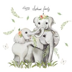 Lasten seinätarra Onnellinen norsuperhe hinta ja tiedot | Sisustustarrat | hobbyhall.fi