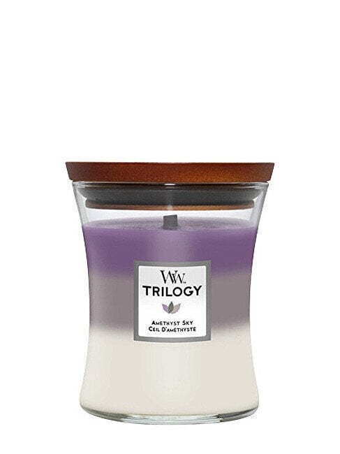 WoodWick Tuoksukynttilä Trilogy Amethyst Sky 275 g hinta ja tiedot | Kynttilät ja kynttilänjalat | hobbyhall.fi