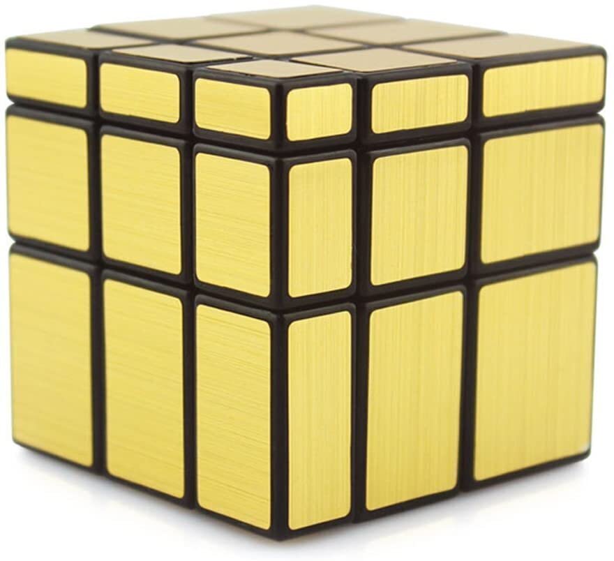 Älypeli Rubikin kuutio 3x3, peilipinta, kullanvärinen hinta ja tiedot | Lautapelit ja älypelit | hobbyhall.fi