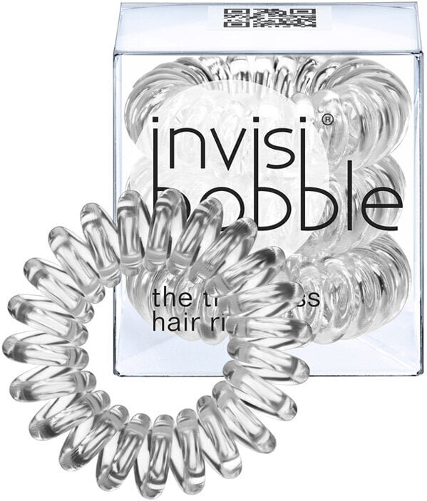 Invisibobble The Traceless Hair Ring -hiuslenkki, 3 kpl, Crystal Clear hinta ja tiedot | Hiustarvikkeet | hobbyhall.fi