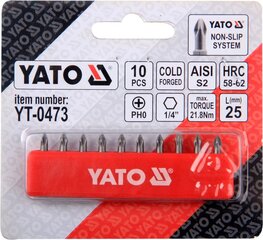 Ruuvimeisselin hylsysarja Yato PH0x25mm 1/4", 10 kpl hinta ja tiedot | Käsityökalut | hobbyhall.fi