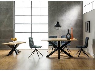 Pöytä Signal Meble Cross, 150x90x75 cm, tammi/musta väri hinta ja tiedot | Ruokapöydät | hobbyhall.fi