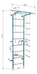 Sanro Pastel-1, voimisteluseinä, harmaa-sininen, 217x52,5 cm hinta ja tiedot | Puolapuut ja voimisteluseinät | hobbyhall.fi