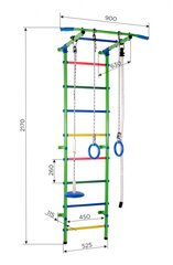 Sanro Start-1, voimisteluseinä, 217x52,5cm, salaatinvihreä/sateenkaari hinta ja tiedot | Puolapuut ja voimisteluseinät | hobbyhall.fi