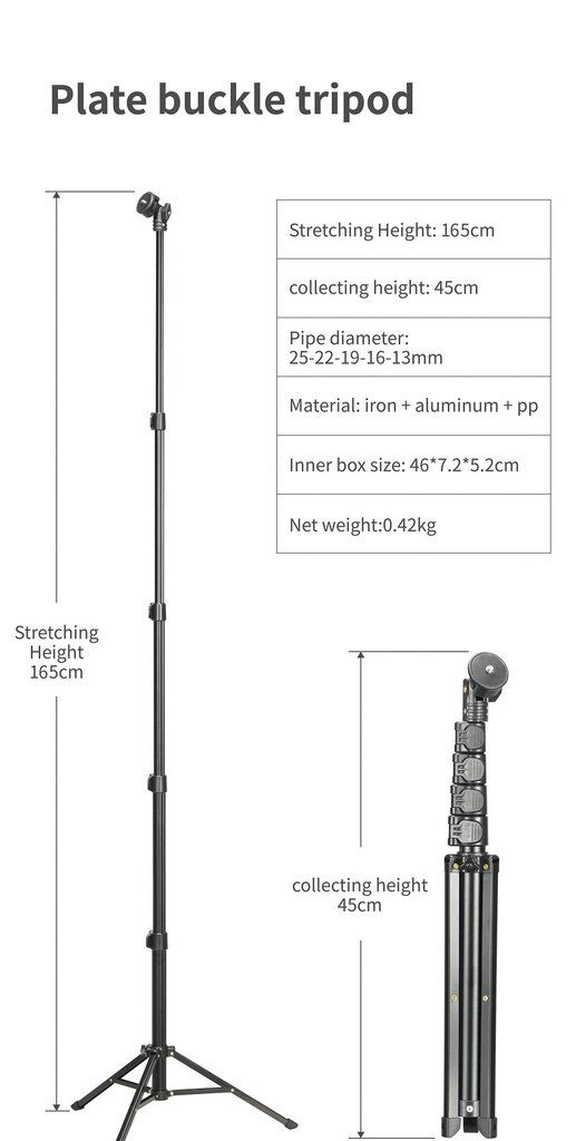 Valokuvausvalaistuslamppu säädettävällä paneelilla + 1,6 metrin jalusta, 42W (fill lamp) hinta ja tiedot | Valokuvaustarvikkeet | hobbyhall.fi