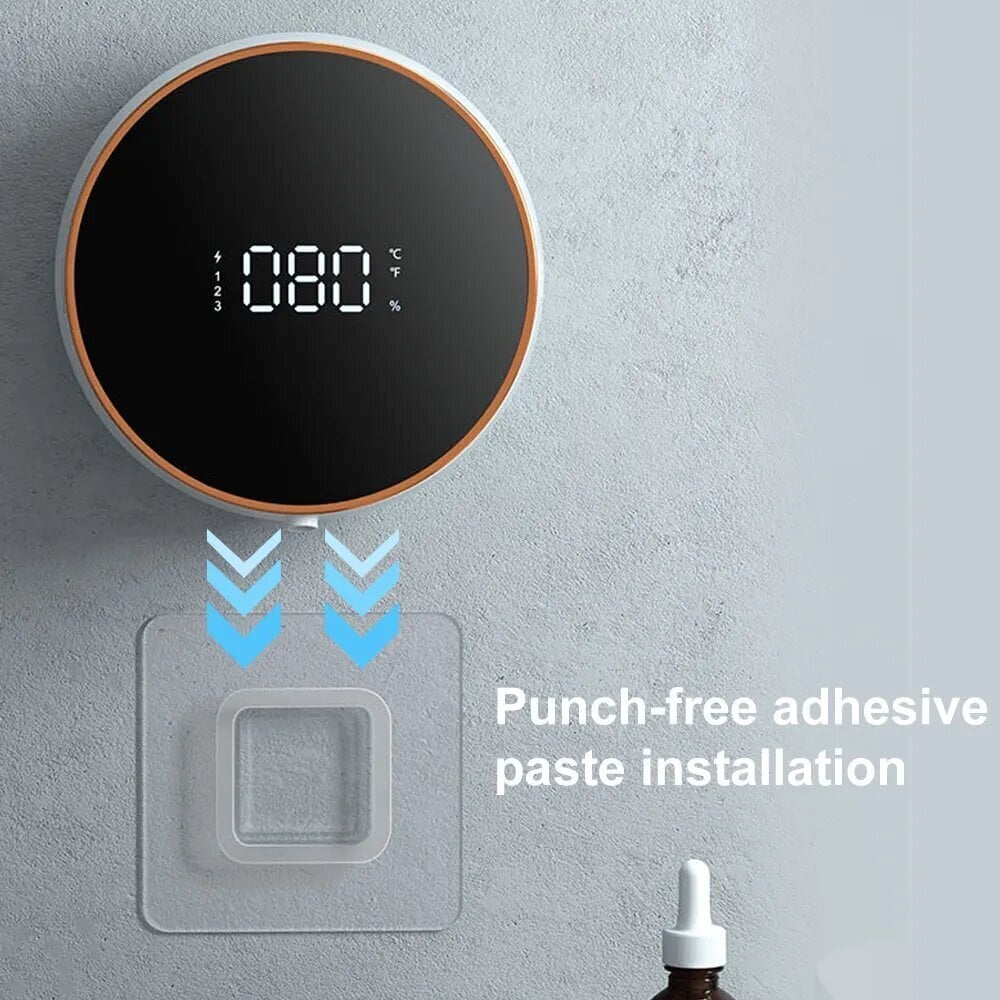 Seinäautomaattinen LED-saippuanannostelija, jossa lämpötila-anturi ja 3 vaahtotasoa, 300 ml hinta ja tiedot | Kylpyhuoneen sisustus | hobbyhall.fi