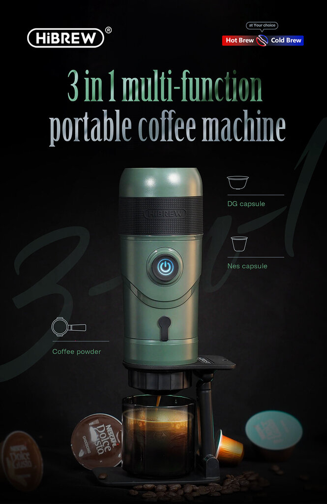 Portable coffee maker 3in1 with case 80W HiBREW H4A-premium