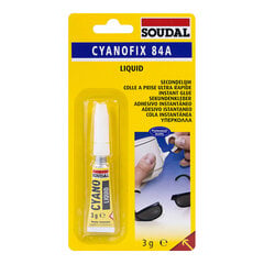 Syanoakrylaatti Soudal (3 g) hinta ja tiedot | Liimat | hobbyhall.fi