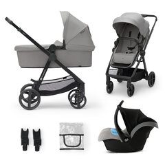 Kinderkraft 3-in-1 Newly -yhdistelmärattaat, Moonlight Grey hinta ja tiedot | Kinderkraft Lastenvaunut ja rattaat | hobbyhall.fi