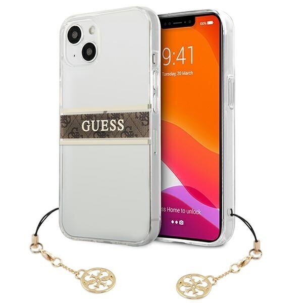 Original GUESS Brown Strap Charm iPhone 13 Mini hinta ja tiedot | Puhelimen kuoret ja kotelot | hobbyhall.fi