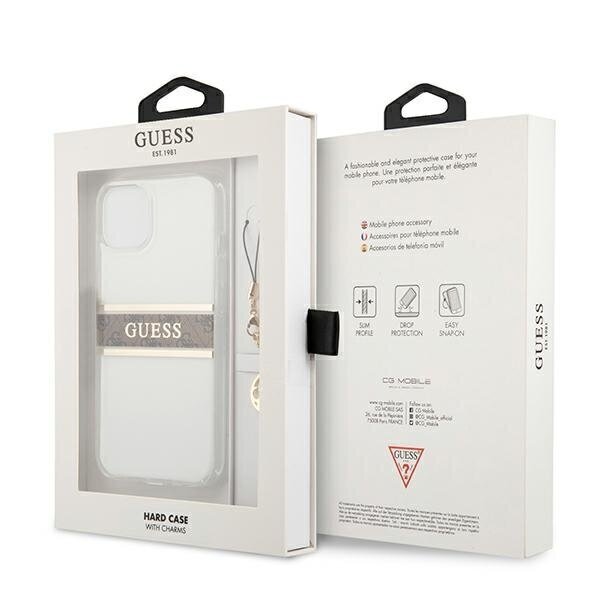 Original GUESS Brown Strap Charm iPhone 13 Mini hinta ja tiedot | Puhelimen kuoret ja kotelot | hobbyhall.fi