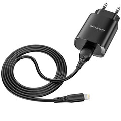 Borofone-seinälaturi BN1 Innovatiivinen - USB - 2,1A USB:llä Lightning mustaan hinta ja tiedot | Borofone Puhelimet, älylaitteet ja kamerat | hobbyhall.fi