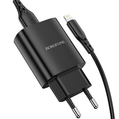 Borofone-seinälaturi BN1 Innovatiivinen - USB - 2,1A USB:llä Lightning mustaan hinta ja tiedot | Borofone Puhelimet, älylaitteet ja kamerat | hobbyhall.fi
