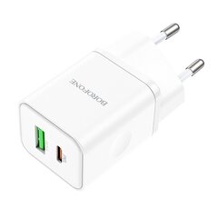 Borofone Seinälaturi BN7 - USB + Type C - QC 3.0 PD 20W valkoinen hinta ja tiedot | Borofone Puhelimet, älylaitteet ja kamerat | hobbyhall.fi