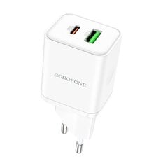 Borofone Seinälaturi BN7 - USB + Type C - QC 3.0 PD 20W valkoinen hinta ja tiedot | Borofone Puhelimet, älylaitteet ja kamerat | hobbyhall.fi