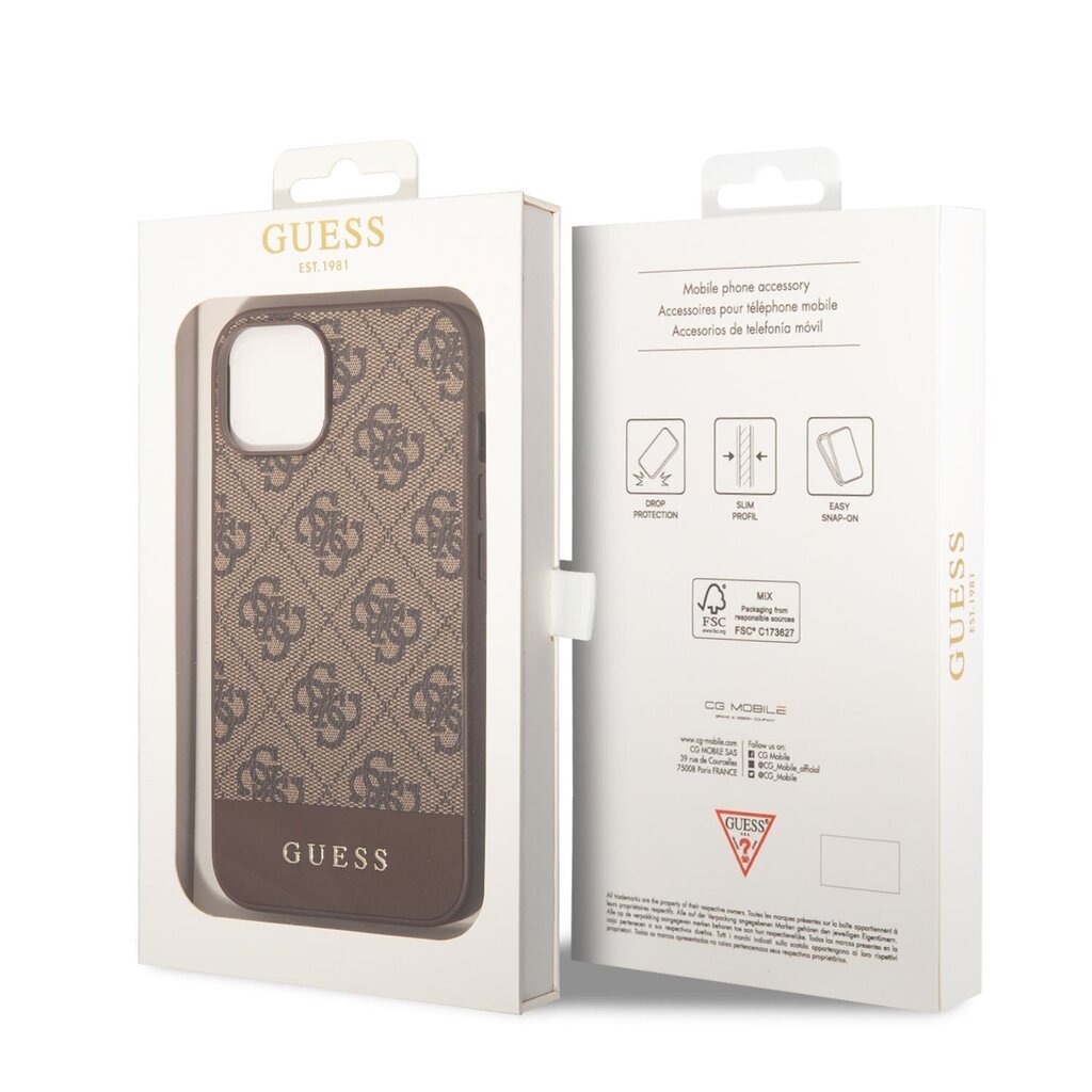 Guess 4G Stripe Case - iPhone 14 Plus , ruskea hinta ja tiedot | Puhelimen kuoret ja kotelot | hobbyhall.fi