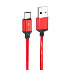 Borofone Cable BX87 Sharp - USB Type C - 3A 1 metri punainen hinta ja tiedot | Borofone Puhelimet, älylaitteet ja kamerat | hobbyhall.fi