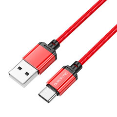 Borofone Cable BX87 Sharp - USB Type C - 3A 1 metri punainen hinta ja tiedot | Puhelinkaapelit | hobbyhall.fi