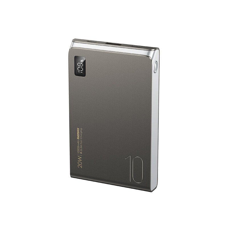 REMAX Power Bank 10000mAh RPP-178 KinYin - USB + Type C - PD 20W QC 22,5W harmaa hinta ja tiedot | Varavirtalähteet | hobbyhall.fi