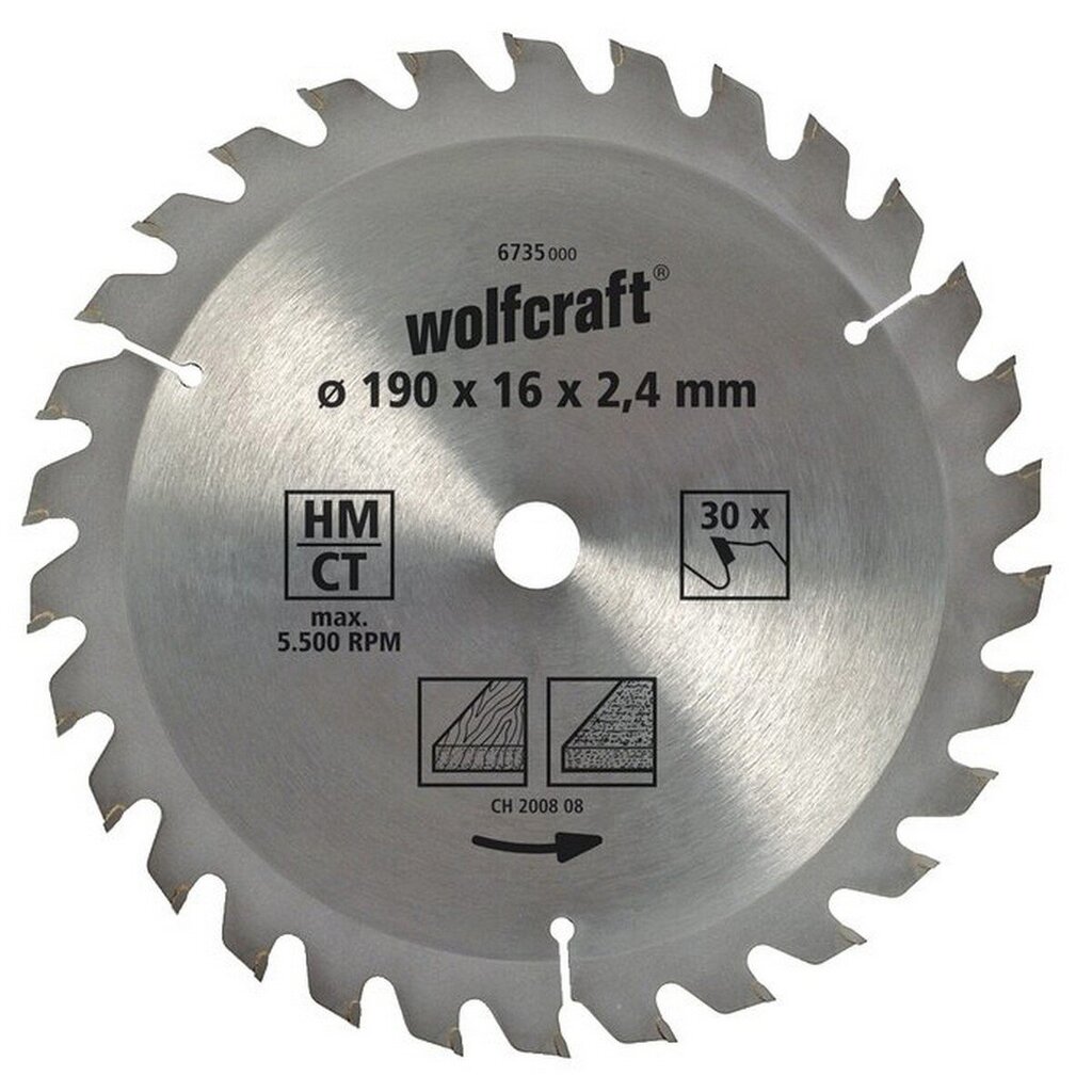 Leikkuulevy Wolfcraft 6733000 160 x 2,4 mm hinta ja tiedot | Sahat ja sirkkelit | hobbyhall.fi