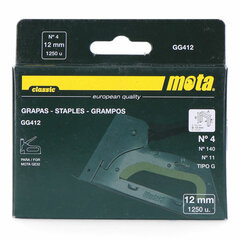 Niitit Mota gg412 1000 Unidades 12 mm Nº 4 hinta ja tiedot | Käsityökalut | hobbyhall.fi