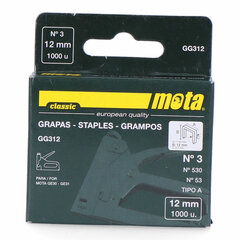 Niitit Mota gg312 1000 Unidades Nº 3 12 mm hinta ja tiedot | Käsityökalut | hobbyhall.fi