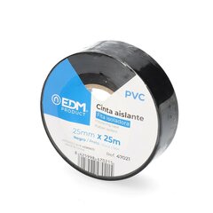 Eristysteippi EDM Musta PVC (25 mm x 25 m) hinta ja tiedot | Käsityökalut | hobbyhall.fi