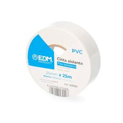 Eristysteippi EDM Valkoinen PVC (25 mm x 25 m) hinta ja tiedot | Käsityökalut | hobbyhall.fi