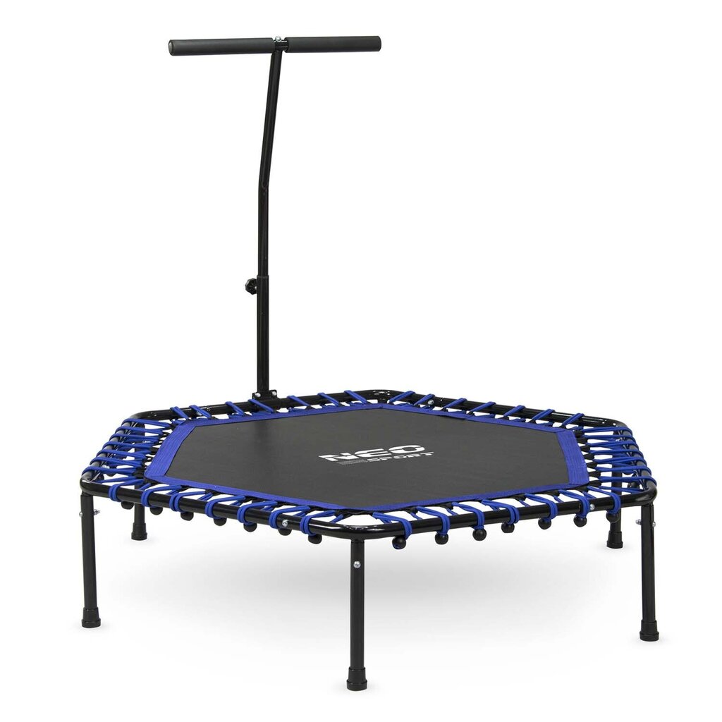 Fitness trampoliini kahvalla, kuusikulmainen, 127 cm., sininen hinta ja tiedot | Fitness-trampoliinit | hobbyhall.fi