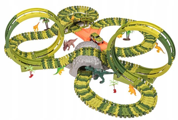 Megakilparata 2 x 360 ° Loop Dino World Track hinta ja tiedot | Kehittävät lelut | hobbyhall.fi