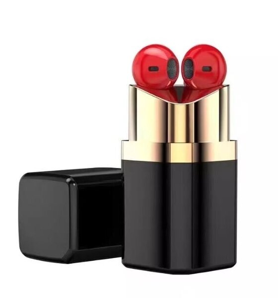 EarPods Lipstick bluetooth langattomat ministereokuulokkeet mikrofonilla, musta