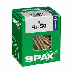 Ruuvilaatikko SPAX Puuruuvi Litteä pää (4,5 x 50 mm) hinta ja tiedot | Kiinnitystarvikkeet | hobbyhall.fi