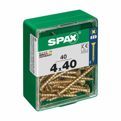 Ruuvilaatikko SPAX Puuruuvi Litteä pää (4,0 x 40 mm) (4 x 40 mm) hinta ja tiedot | Kiinnitystarvikkeet | hobbyhall.fi