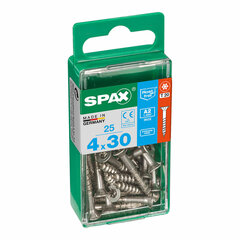 Ruuvilaatikko SPAX 4197000400301 Puuruuvi Litteä pää (4 x 30 mm) (4,0 x 30 mm) hinta ja tiedot | Kiinnitystarvikkeet | hobbyhall.fi