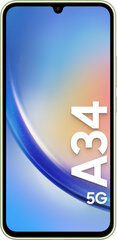 Samsung Galaxy A34 5G 6/128GB Awesome Lime. hinta ja tiedot | Matkapuhelimet | hobbyhall.fi