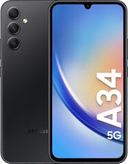 Samsung Galaxy A34 5G 8/256GB Black SM-A346BZKEEUB hinta ja tiedot | Matkapuhelimet | hobbyhall.fi