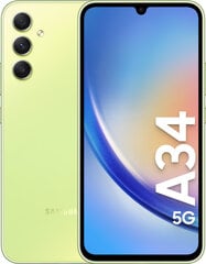 Samsung Galaxy A34 5G 8/256GB Light Green SM-A346BLGEEUB hinta ja tiedot | Matkapuhelimet | hobbyhall.fi