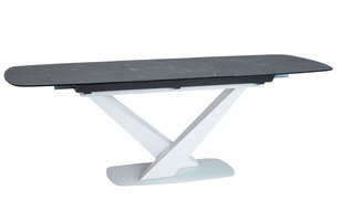 Jatkettava pöytä Cassino II Ceramic, musta/valkoinen hinta ja tiedot | Ruokapöydät | hobbyhall.fi