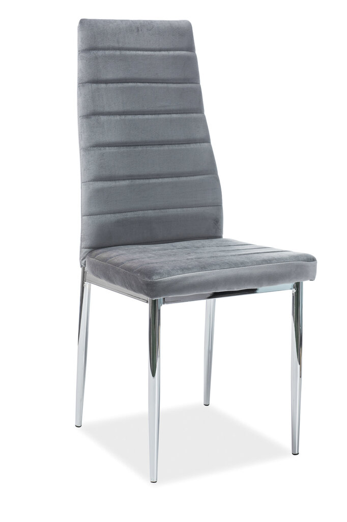 4-tuolin setti H261 Velvet, harmaa hinta ja tiedot | Ruokapöydän tuolit | hobbyhall.fi