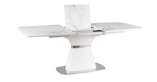 Jatkettava ruokapöytä Signal Meble Saturn II 160 cm, valkoinen hinta ja tiedot | Ruokapöydät | hobbyhall.fi