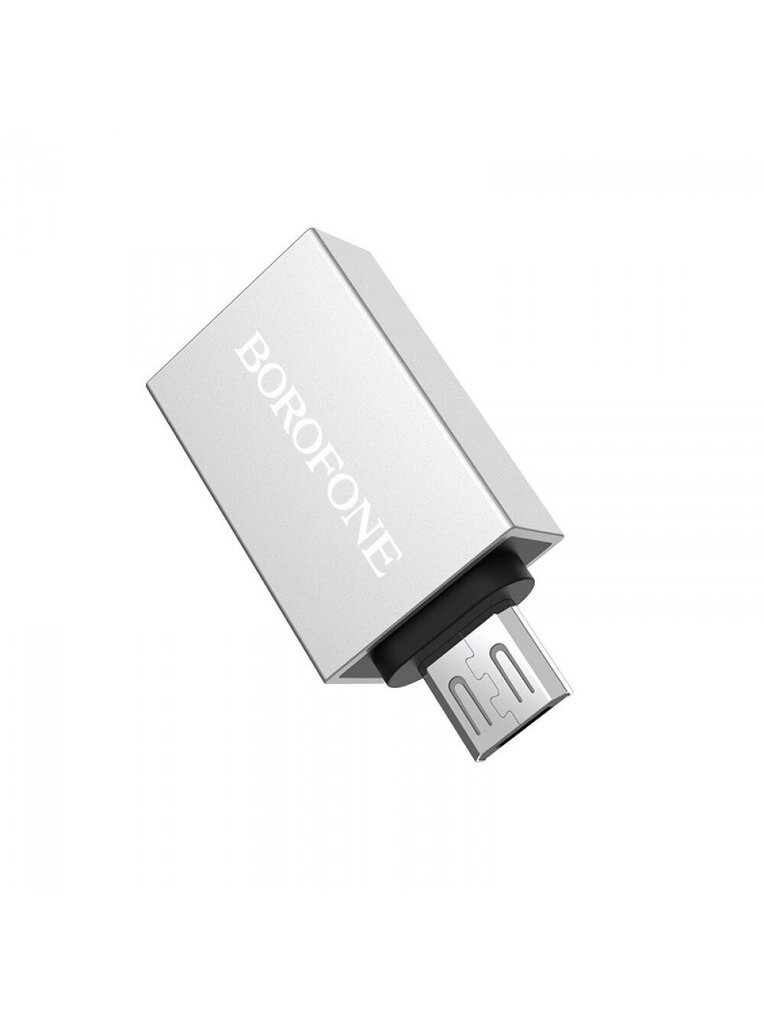 Borofone Adapter BV2 OTG - USB - Micro USB - hopea hinta ja tiedot | Adapterit | hobbyhall.fi