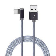 Borofone Cable BX26 Express - USB-tyyppi C - kulmikas 3A 1 metri harmaa hinta ja tiedot | Puhelinkaapelit | hobbyhall.fi