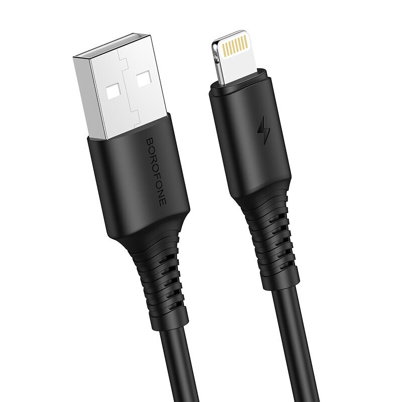 Borofone Cable BX47 Coolway - USB Lightningiin - 2,4A 1 metri musta hinta ja tiedot | Puhelinkaapelit | hobbyhall.fi