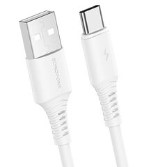 Borofone Cable BX47 Coolway - USB tyyppi C - 3A 1 metri valkoinen hinta ja tiedot | Puhelinkaapelit | hobbyhall.fi