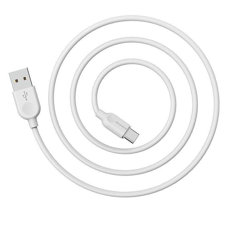 Borofone-kaapeli BX14 LinkJet - USB-tyyppi C - 2,4A 2 metriä valkoinen hinta ja tiedot | Puhelinkaapelit | hobbyhall.fi