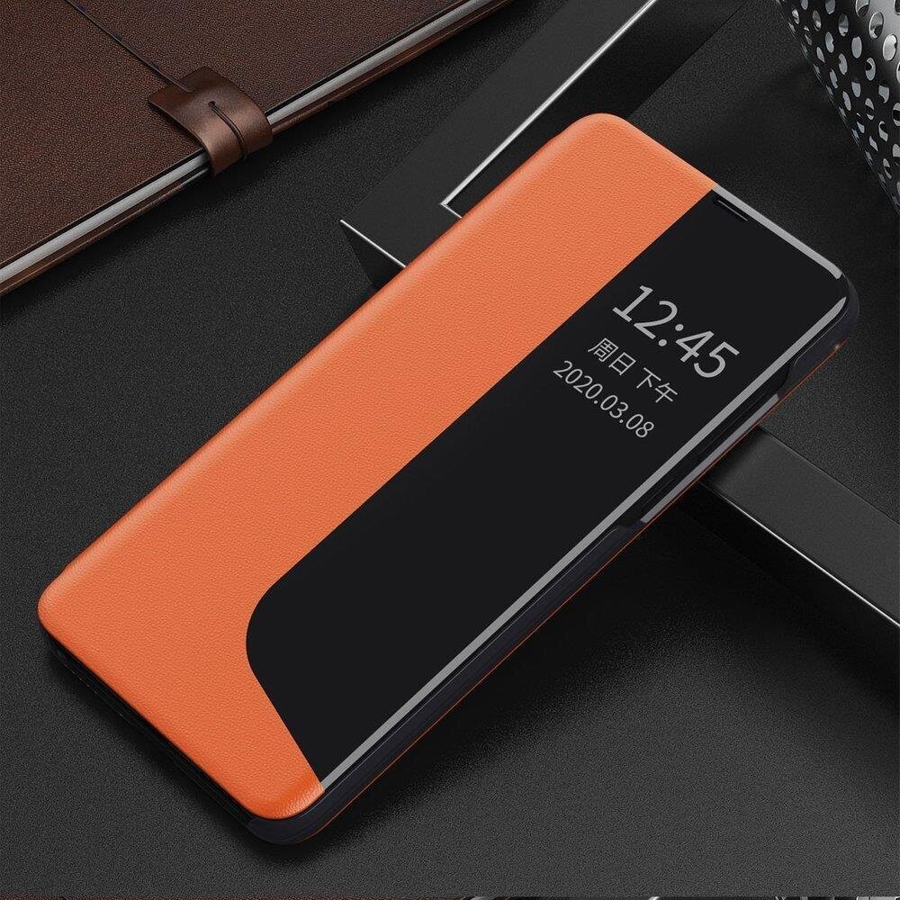 Hurtel Eco Leather View Case mallille Huawei P40, oranssi hinta ja tiedot | Puhelimen kuoret ja kotelot | hobbyhall.fi