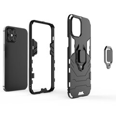 Ring Armor Case Kickstand Tough Rugged Cover, mallille iPhone 12 Pro Max, musta hinta ja tiedot | Puhelimen kuoret ja kotelot | hobbyhall.fi