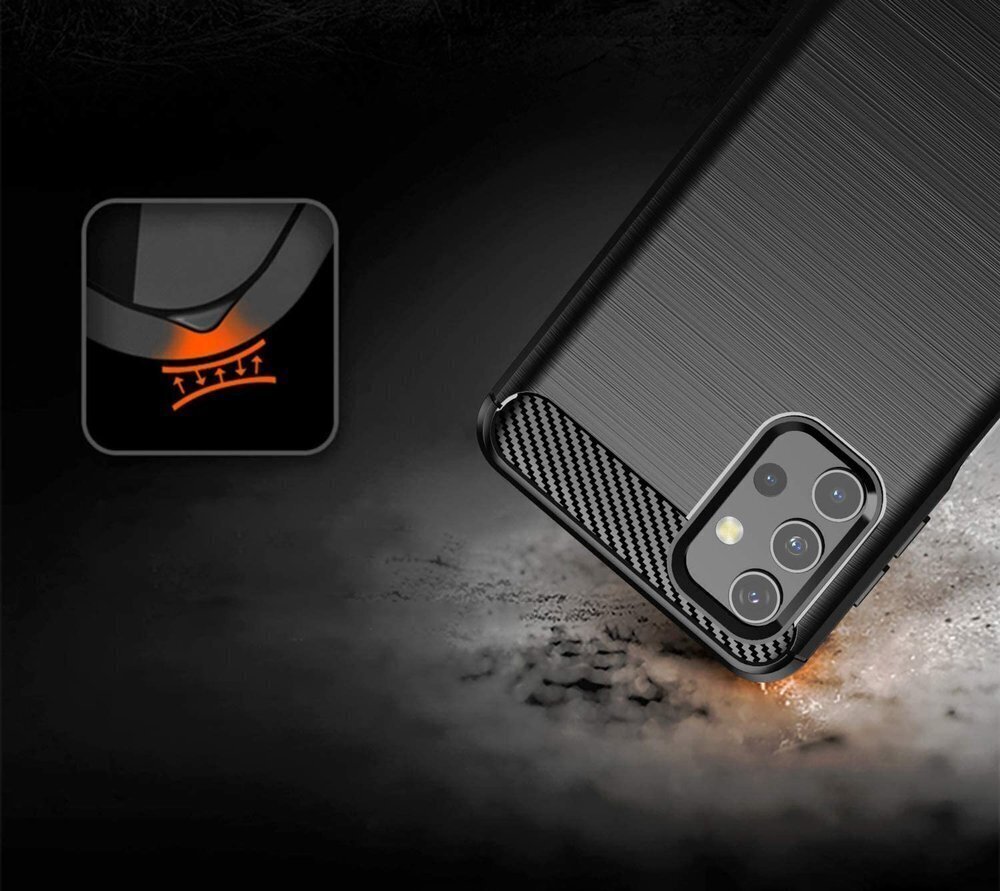 Hurtel Carbon Case mallille Samsung Galaxy A32 5G, musta hinta ja tiedot | Puhelimen kuoret ja kotelot | hobbyhall.fi