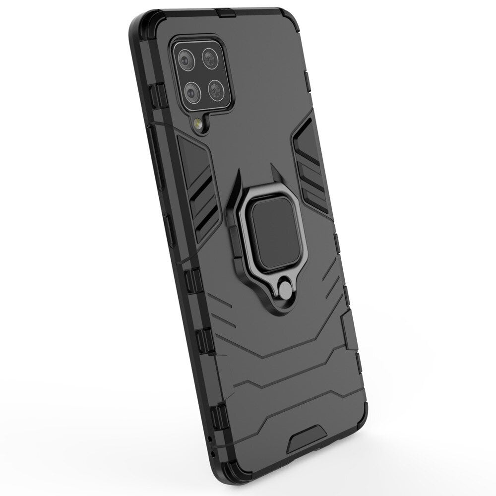 Ring Armor Case Kickstand Tough Rugged Cover, mallille Samsung Galaxy A42 5G, musta hinta ja tiedot | Puhelimen kuoret ja kotelot | hobbyhall.fi