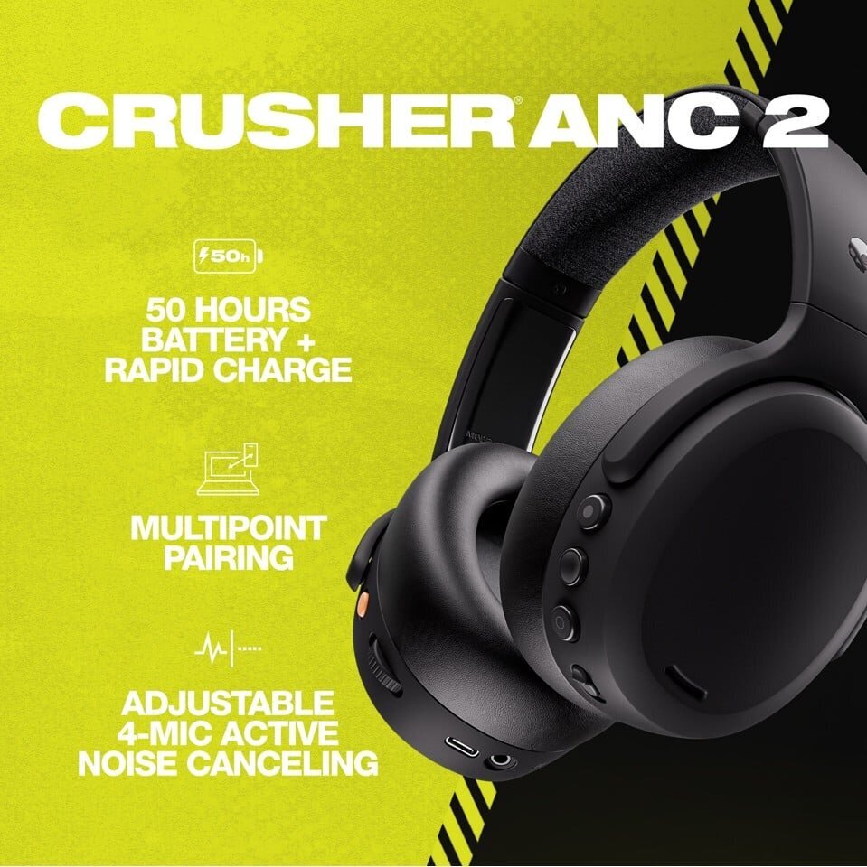 Skullcandy Crusher langattomat on-ear kuulokkeet S6CRW-K591 (MUSTA) hinta ja tiedot | Kuulokkeet | hobbyhall.fi